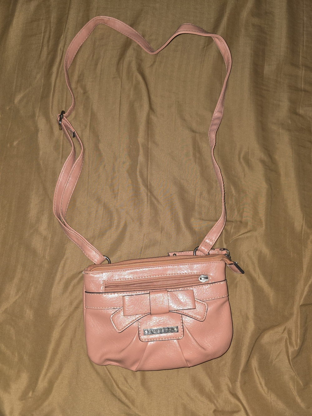 Rosetti Pink Bow Accent Crossbody Bag